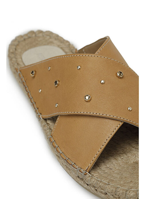 WONGA 4FX Camel Kadın Düz Terlik - Görsel 8