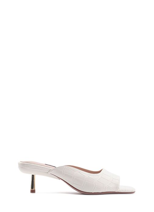 BARRA 4FX Beyaz Kadın Topuklu Terlik - Görsel 2