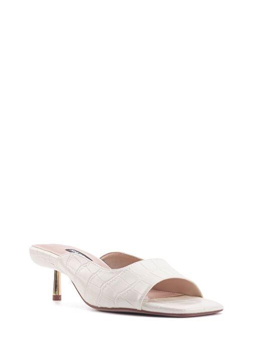 BARRA 4FX Beyaz Kadın Topuklu Terlik - Görsel 3