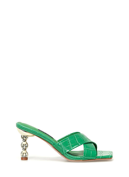 BEGARE 4FX Yeşil Kadın Topuklu Terlik - Görsel 2