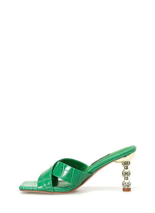BEGARE 4FX Yeşil Kadın Topuklu Terlik - Görsel 3