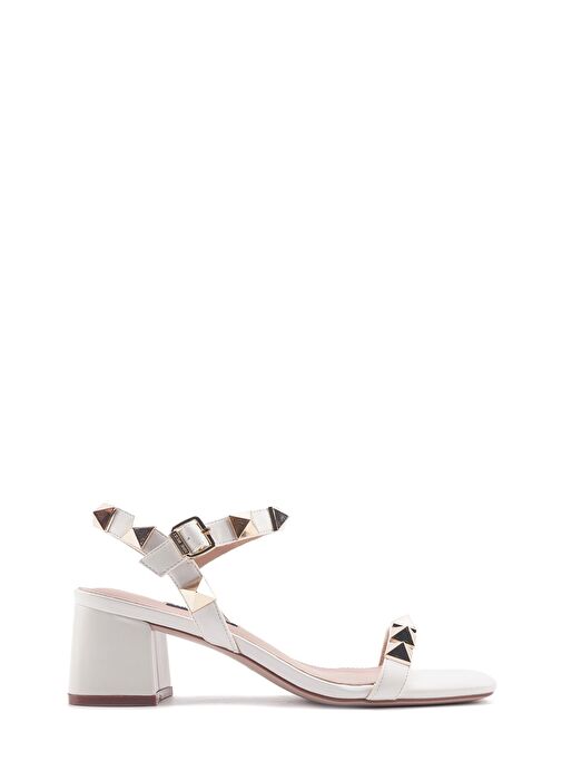 HERVE 4FX Beyaz Kadın Topuklu Sandalet - Görsel 2