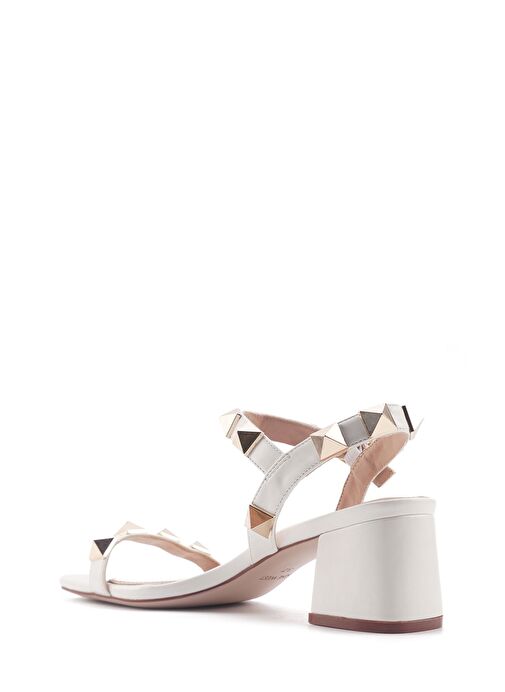 HERVE 4FX Beyaz Kadın Topuklu Sandalet - Görsel 4