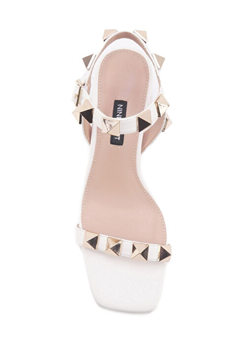 HERVE 4FX Beyaz Kadın Topuklu Sandalet - Görsel 5