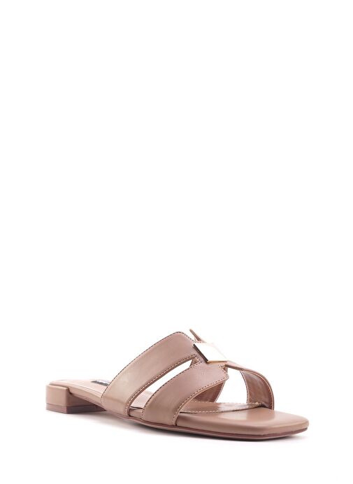 IWAN 4FX Taba Kadın Düz Terlik - Görsel 3