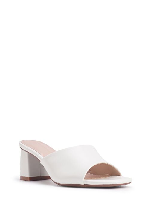 NASLA 4FX Beyaz Kadın Topuklu Terlik - Görsel 3