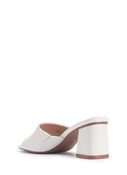 NASLA 4FX Beyaz Kadın Topuklu Terlik - Görsel 4