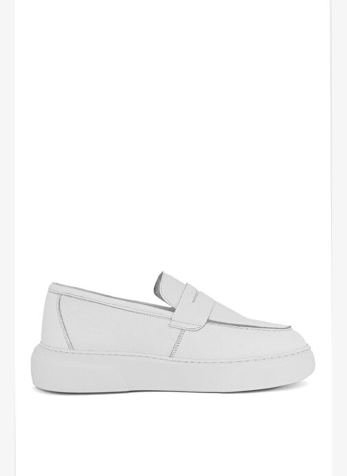 Fibe Erkek Beyaz Deri Spor Ayakkabı - Görsel 2