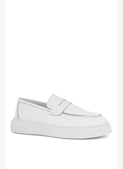 Fibe Erkek Beyaz Deri Spor Ayakkabı - Görsel 3