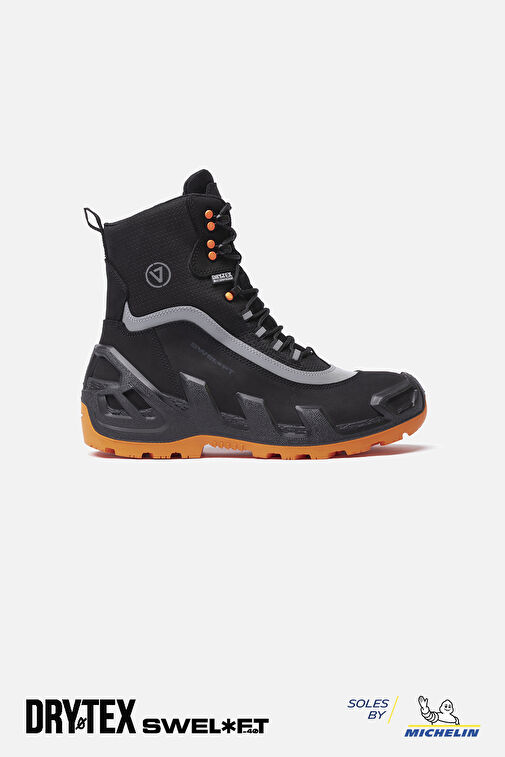 998 V-CLUTCH MICHELIN PRO XTREME NUBUK KADIN BOT SIYAH/TURUNCU - Görsel 2