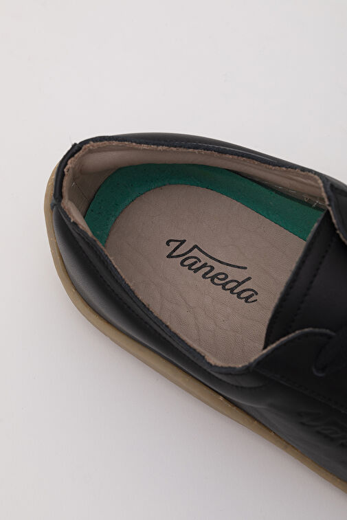 1383 V-BAREFOOT COMFORT DERI ERKEK AYAKKABI SIYAH - Görsel 5