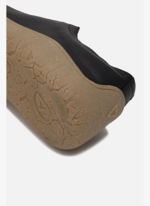 1383 V-Barefoot Comfort Deri Kadın Ayakkabı Siyah - Görsel 8