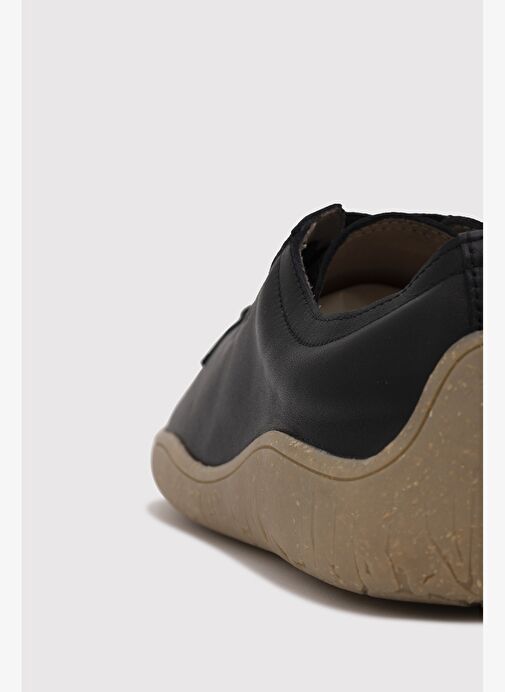 1383 V-Barefoot Comfort Deri Kadın Ayakkabı Siyah - Görsel 7