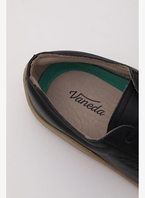 1383 V-Barefoot Comfort Deri Kadın Ayakkabı Siyah - Görsel 5