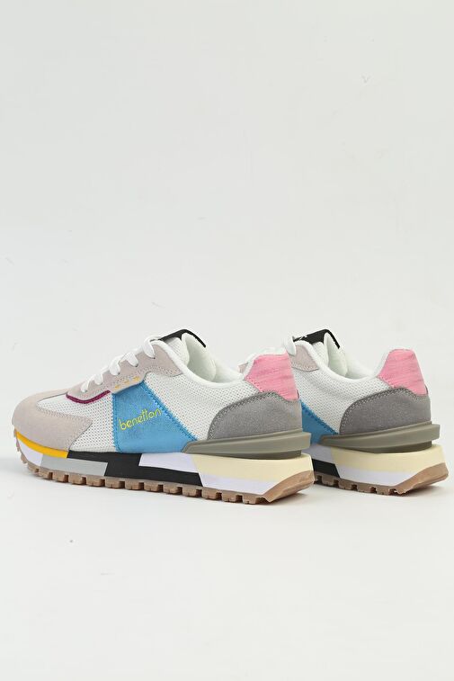 United Colors of Benetton Çok Renkli Kadın Sneaker BNI-10009-Beyaz Mavi - Görsel 4