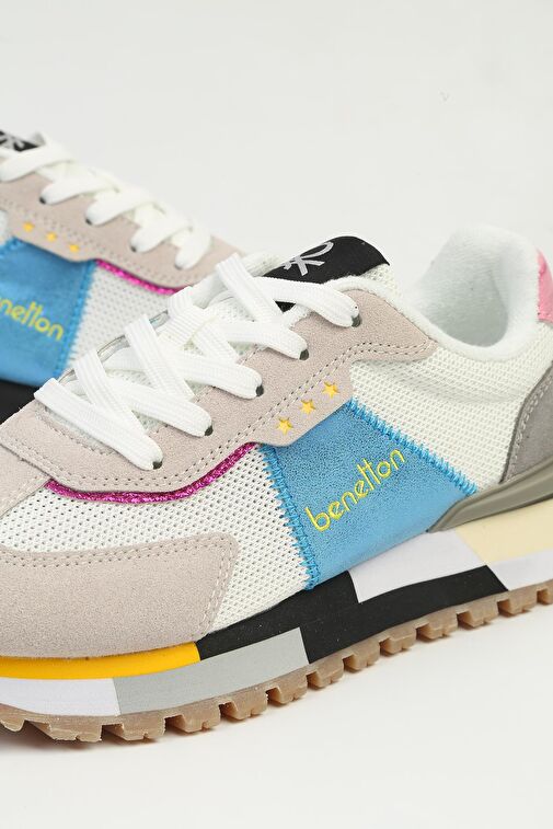 United Colors of Benetton Çok Renkli Kadın Sneaker BNI-10009-Beyaz Mavi - Görsel 6