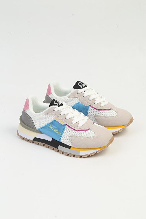 United Colors of Benetton Çok Renkli Kadın Sneaker BNI-10009-Beyaz Mavi - Görsel 7