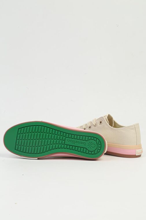 United Colors of Benetton Bej-Pembe Kadın Kumaş Sneaker BNI-10031-Bej - Görsel 3