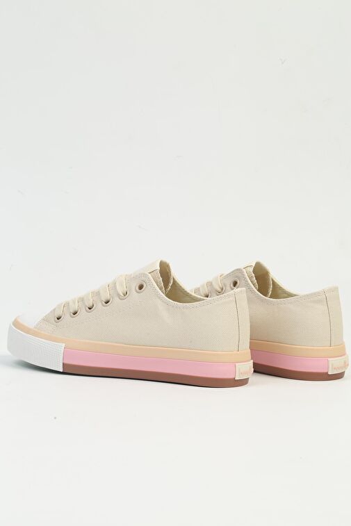 United Colors of Benetton Bej-Pembe Kadın Kumaş Sneaker BNI-10031-Bej - Görsel 6