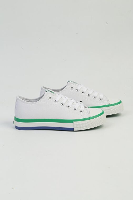 United Colors of Benetton Beyaz-Yeşil Kadın Sneaker BNI-10031-Beyaz Yesil - Görsel 2