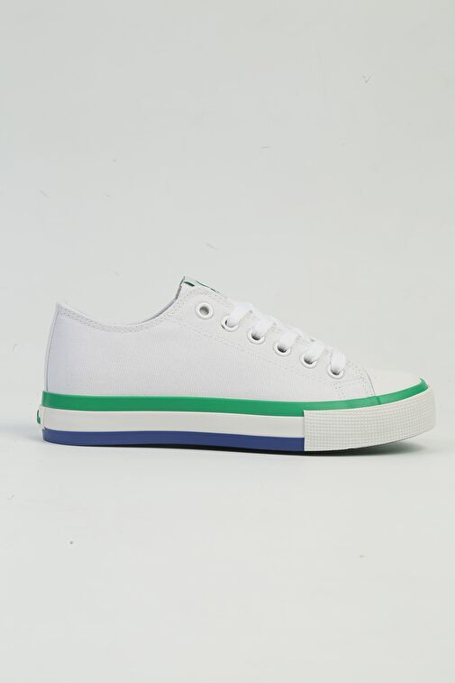 United Colors of Benetton Beyaz-Yeşil Kadın Sneaker BNI-10031-Beyaz Yesil - Görsel 3