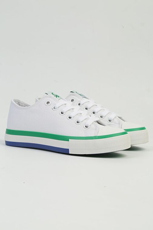United Colors of Benetton Beyaz-Yeşil Kadın Sneaker BNI-10031-Beyaz Yesil - Görsel 4
