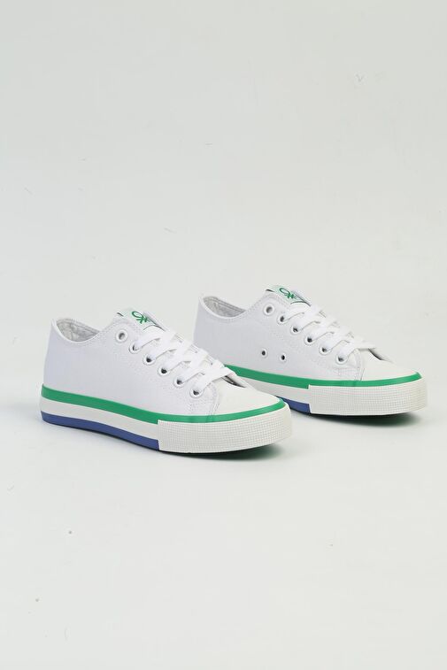 United Colors of Benetton Beyaz-Yeşil Kadın Sneaker BNI-10031-Beyaz Yesil - Görsel 6