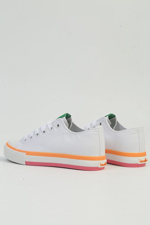 United Colors of Benetton Beyaz-Turuncu Kadın Sneaker BNI-10031-Beyaz Turuncu - Görsel 6