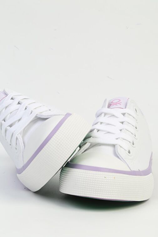 United Colors of Benetton Beyaz-Lila Kadın Sneaker BNI-10031-Beyaz Lila - Görsel 2