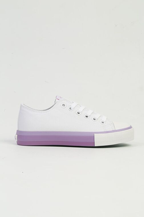 United Colors of Benetton Beyaz-Lila Kadın Sneaker BNI-10031-Beyaz Lila - Görsel 4