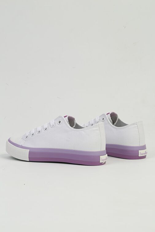 United Colors of Benetton Beyaz-Lila Kadın Sneaker BNI-10031-Beyaz Lila - Görsel 5