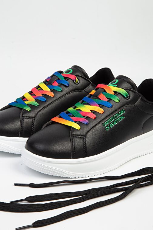 United Colors of Benetton Siyah Kadın Sneaker BNI-10061-Siyah Beyaz - Görsel 5