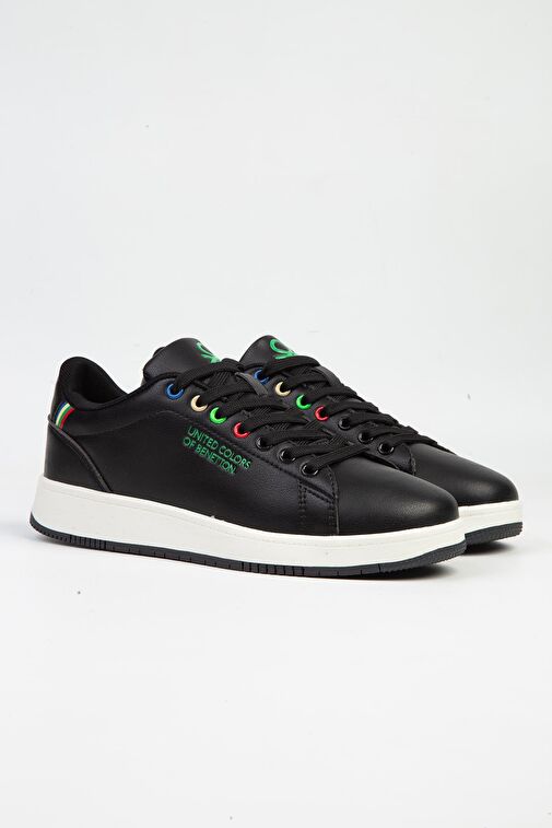 United Colors of Benetton Siyah Erkek Sneaker BNI-10063-Siyah Beyaz - Görsel 3