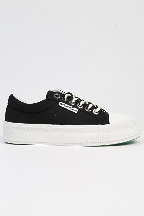 Benetton® | BNI-10097 Siyah Beyaz-İthal Kadın Platform Spor Ayakkabı - Görsel 3