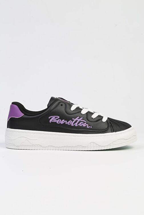 United Colors of Benetton Siyah-Mor Kadın Sneaker BNI-10102-Siyah Beyaz - Görsel 3