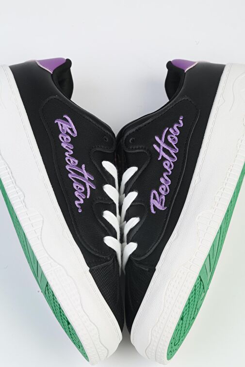 United Colors of Benetton Siyah-Mor Kadın Sneaker BNI-10102-Siyah Beyaz - Görsel 5