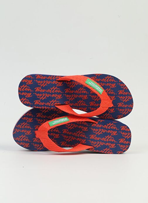 Benetton® | İTHAL Kadın Kirmizi Lacivert Terlik BNI-10217 - Görsel 5