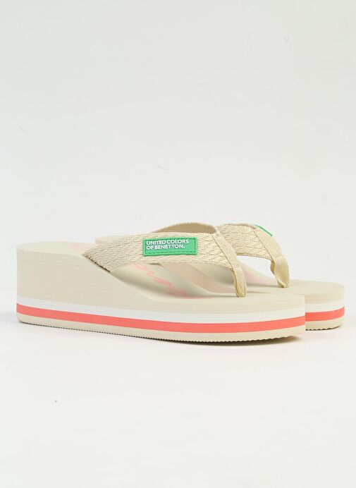 Benetton® | İTHAL Kadın Bej Terlik BNI-10218 - Görsel 3