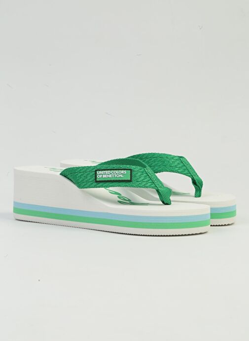 Benetton® | İTHAL Kadın Yesil BeyazTerlik BNI-10218 - Görsel 3