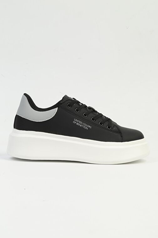 United Colors of Benetton Siyah-Gri Kadın Sneaker BNI-10232-Siyah Beyaz - Görsel 2