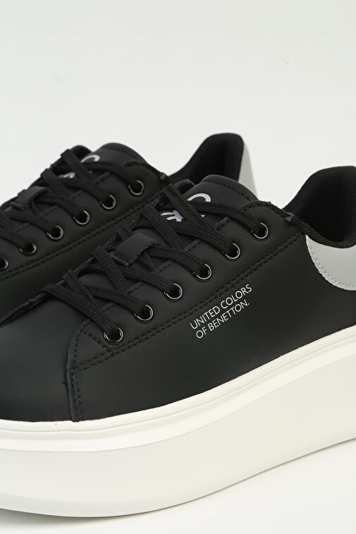 United Colors of Benetton Siyah-Gri Kadın Sneaker BNI-10232-Siyah Beyaz - Görsel 5