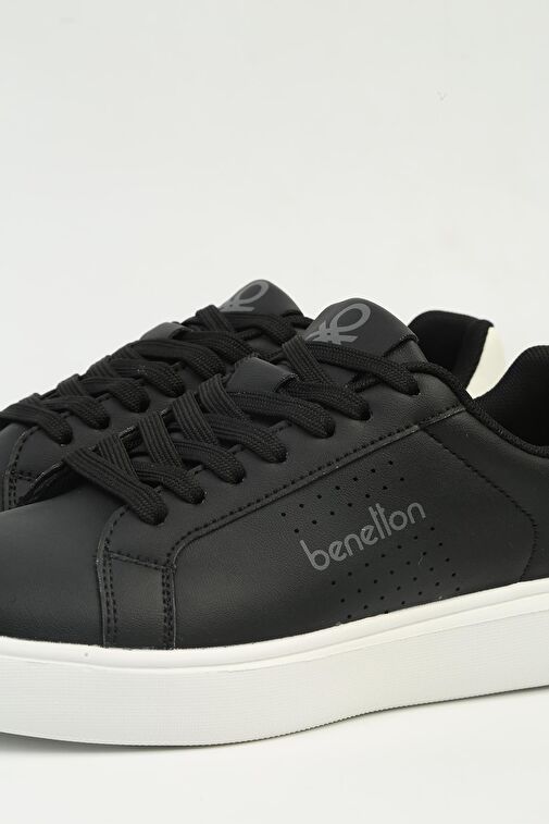 United Colors of Benetton Siyah-Beyaz Kadın Sneaker BNI-10266-Siyah Beyaz - Görsel 5