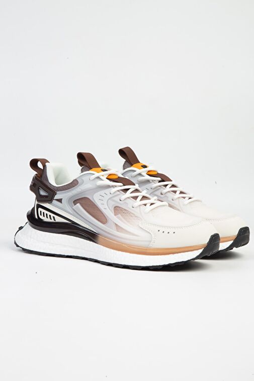 Pierre Cardin® | PCI-10105 Beyaz Kahve-İTHAL Erkek Spor Ayakkabı - Görsel 3