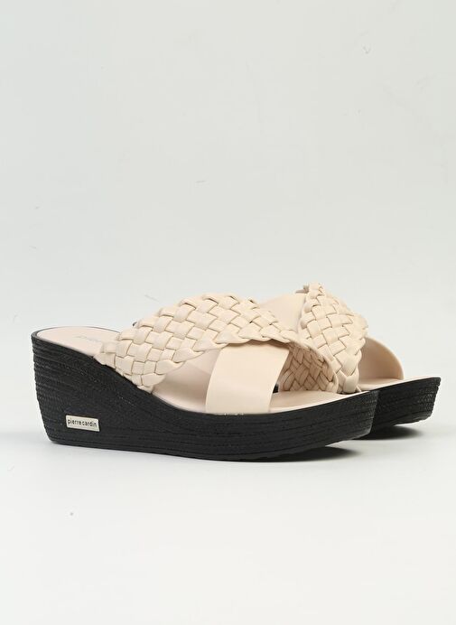 Pierre Cardin® | PC-3509 - Bej-Kadın Dolgu Topuk Terlik - Görsel 3