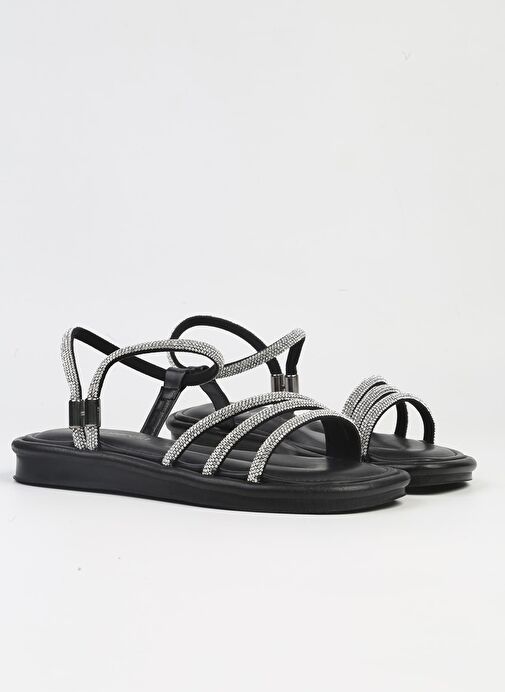 Pierre Cardin® | PC-5100-3891 Siyah-Kadın Taşlı Sandalet - Görsel 3
