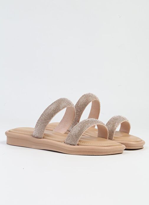 Pierre Cardin® | PC-5101-3891 Bej-Kadın Taşlı Terlik - Görsel 3