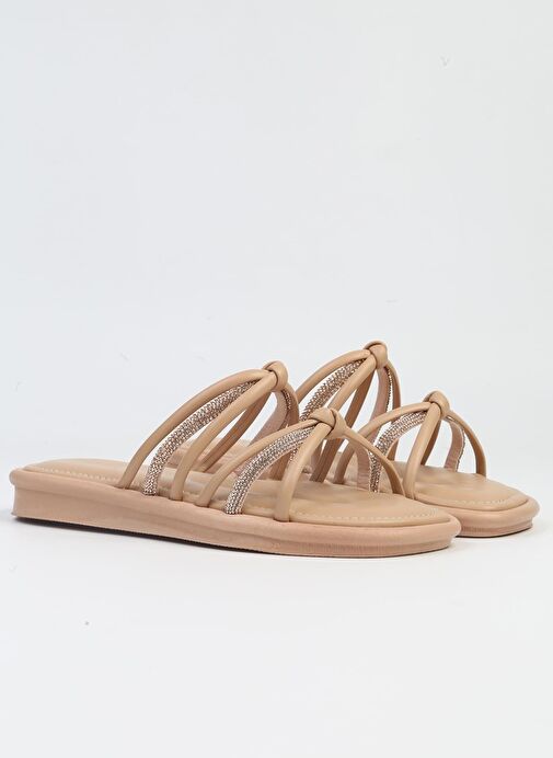 Pierre Cardin® | PC-5106-3891 Bej-Kadın Taşlı Günlük Terlik - Görsel 3