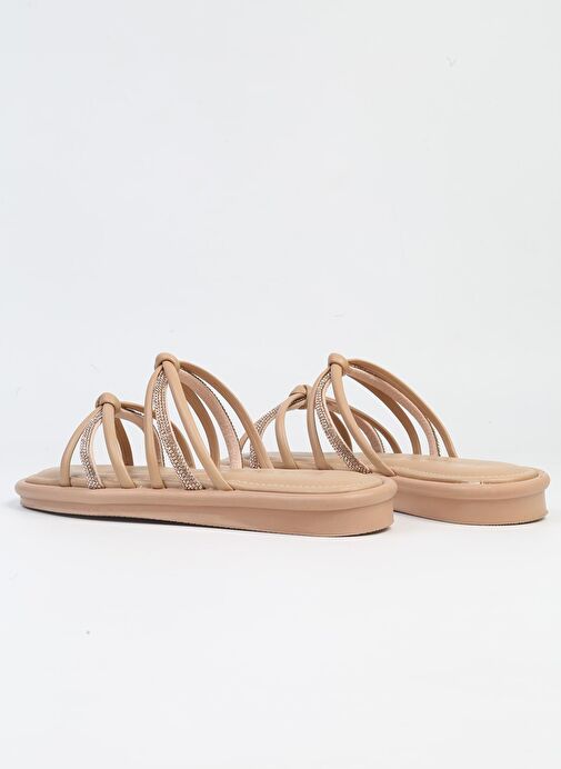 Pierre Cardin® | PC-5106-3891 Bej-Kadın Taşlı Günlük Terlik - Görsel 4