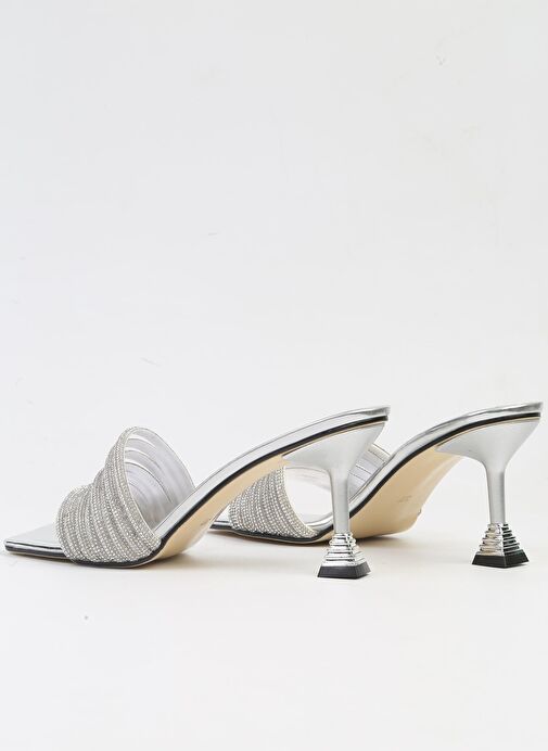 Pierre Cardin® |PC-53045- 3478 Gümüş-Kadın Topuklu Terlik - Görsel 4