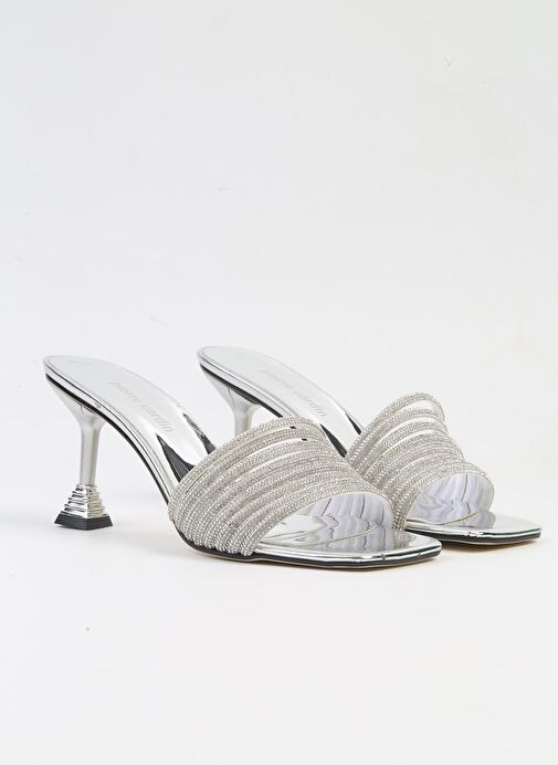 Pierre Cardin® |PC-53045- 3478 Gümüş-Kadın Topuklu Terlik - Görsel 3
